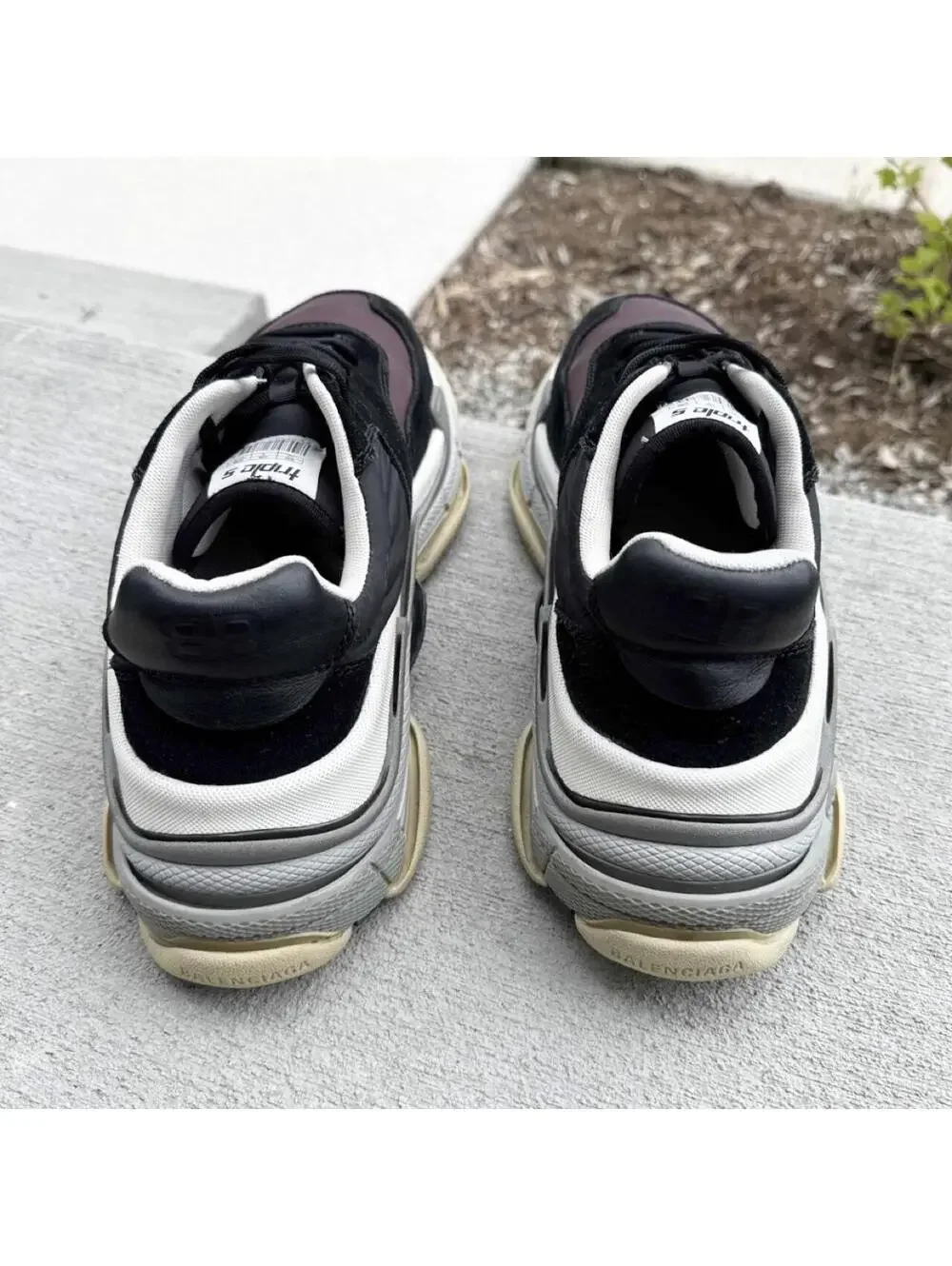 Balenciaga Triple S 2.0 Sneakers Size EU 42 US 9 Black Burgundy Nylon $1,090